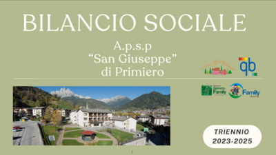 Pubblicato il Bilancio sociale dell’APSP San Giuseppe di Primiero