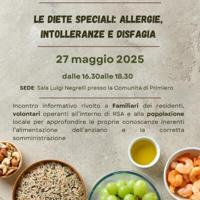 Le diete speciali: allergie, intolleranze e disfagia