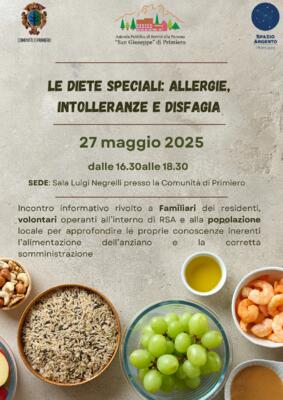 Le diete speciali: allergie, intolleranze e disfagia