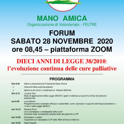 MANO AMICA - FORUM 28/11/2020