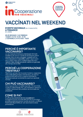 Vaccìnati nel weekend 